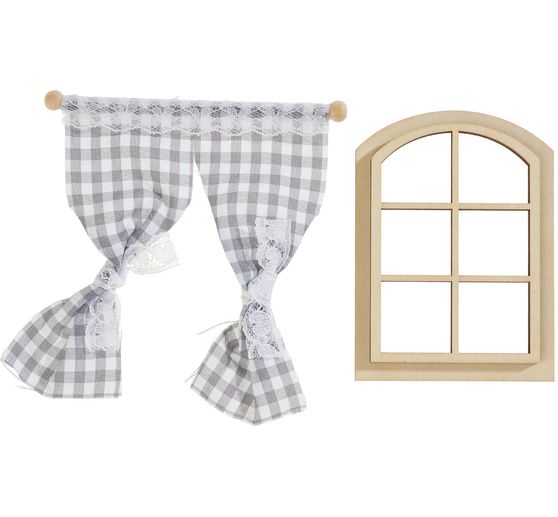 Miniatur-Set "Fenster & Vorhang"