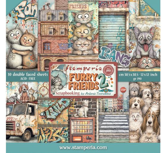 Stamperia Scrapbook block "Furry Friends 2"