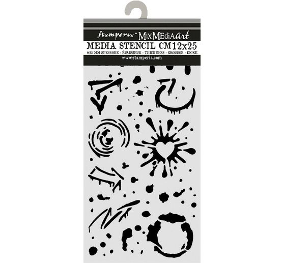 Stamperia Schablone "Furry Friends 2 - Ink Splatters", 12 x 25 cm