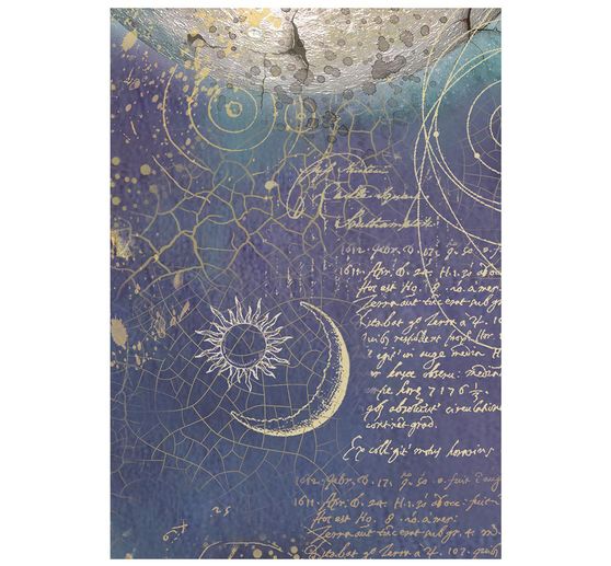 Stamperia Motif straw silk backgrounds "Cosmos", DIN A6, set of 8