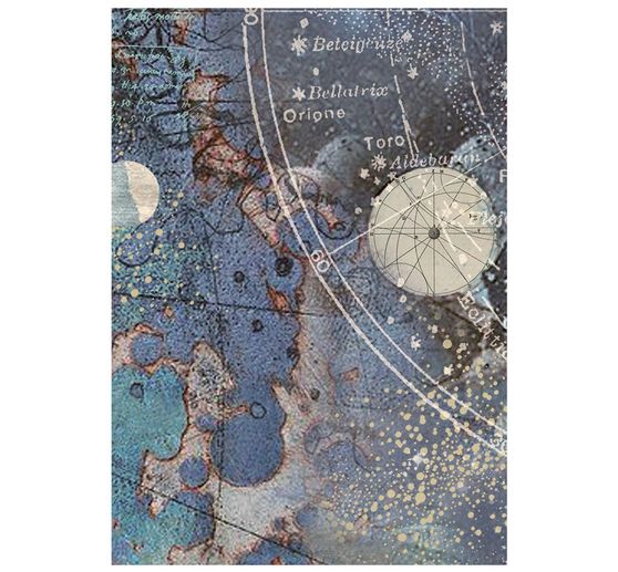 Stamperia Motif straw silk backgrounds "Cosmos", DIN A6, set of 8