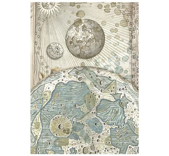 Stamperia Motif straw silk backgrounds "Cosmos", DIN A6, set of 8