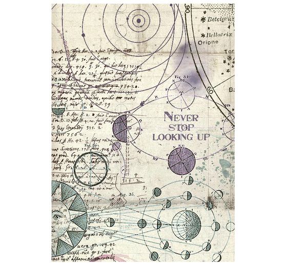 Stamperia Motif straw silk backgrounds "Cosmos", DIN A6, set of 8