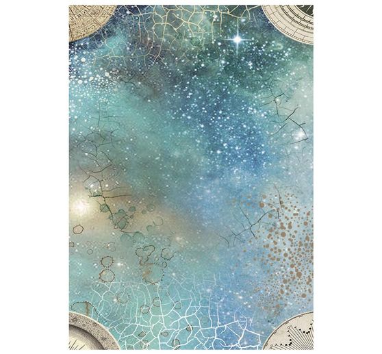 Stamperia Motif straw silk backgrounds "Cosmos", DIN A6, set of 8
