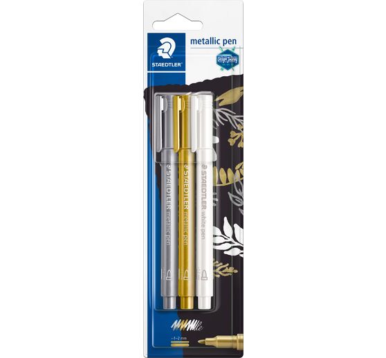 STAEDTLER Permanent marker "Metallic", round tip, 3 colours