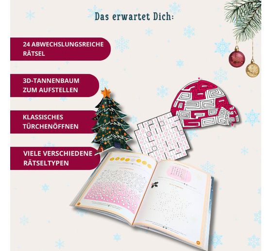 3D-Adventskalender "O R&auml;tselbaum" zum Aufstellen und Aufklappen