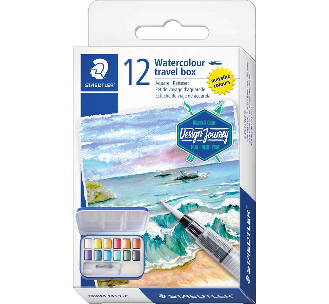 STAEDTLER Aquarell-Farbkasten "Metallic", 12 Farben