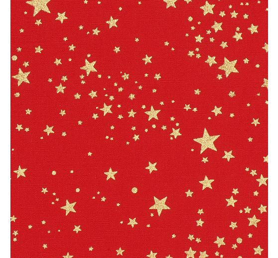 Baumwoll-Stoff Popeline Hot-Foil "Kleine Sterne-Rot"