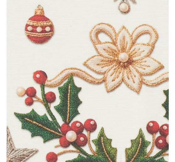 Baumwoll-Stoff "Rentier & Ilex", Acryl beschichtet