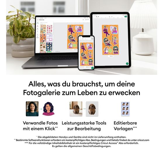 Cricut StickerPix Print + Cut Set "Fotopapier + Stickerb&ouml;gen", 74-tlg.