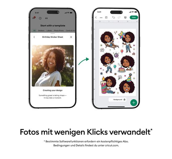 Cricut StickerPix Print + Cut Set "Fotopapier + Stickerb&ouml;gen", 74-tlg.
