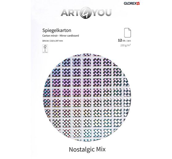 Spiegelkarton "Nostalgic Mix", A4, 12 Blatt