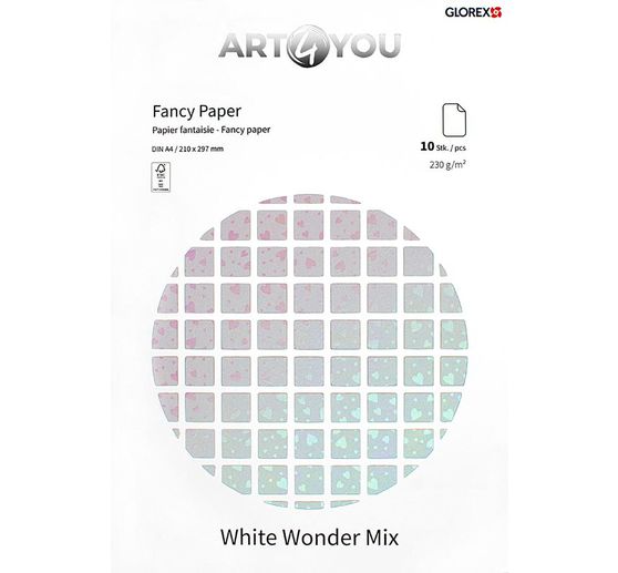 Craft paper "White Wonder Mix", A4, 10 sheets
