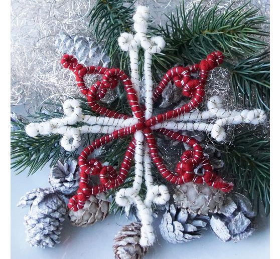 Magazin DIY Filz + Wolle + Draht Herbst Weihnachten "Retro-Wickelsterne"