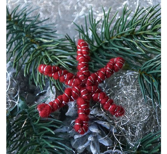Magazin DIY Filz + Wolle + Draht Herbst Weihnachten "Retro-Wickelsterne"