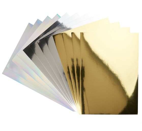 Spiegelkarton-Block Gold/Silber