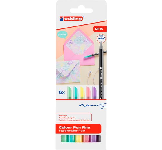 edding 1200 Colour Pen Fine Pastell, 6er-Set