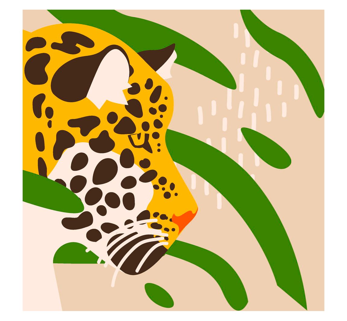 Serviette Leoparden Kopf - 5 Stück