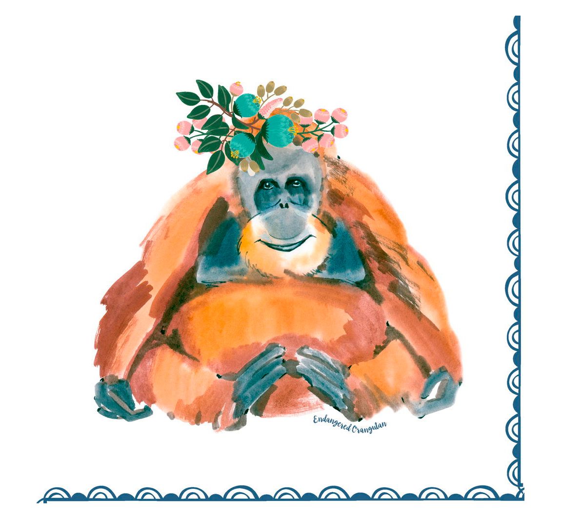 Serviette Orang-Utan - 5 Stück