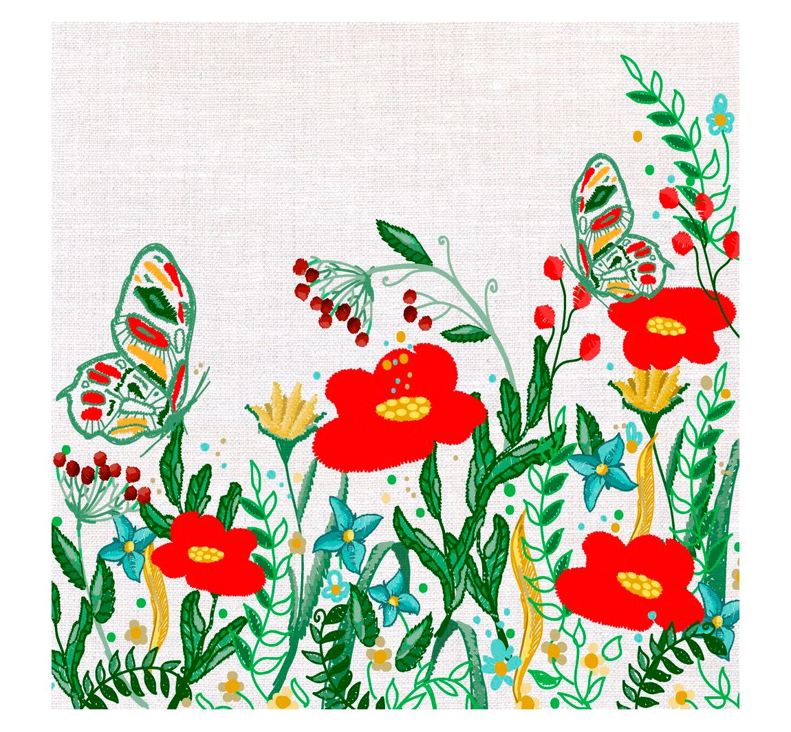 Serviette Mohnblumen - 5 Stück