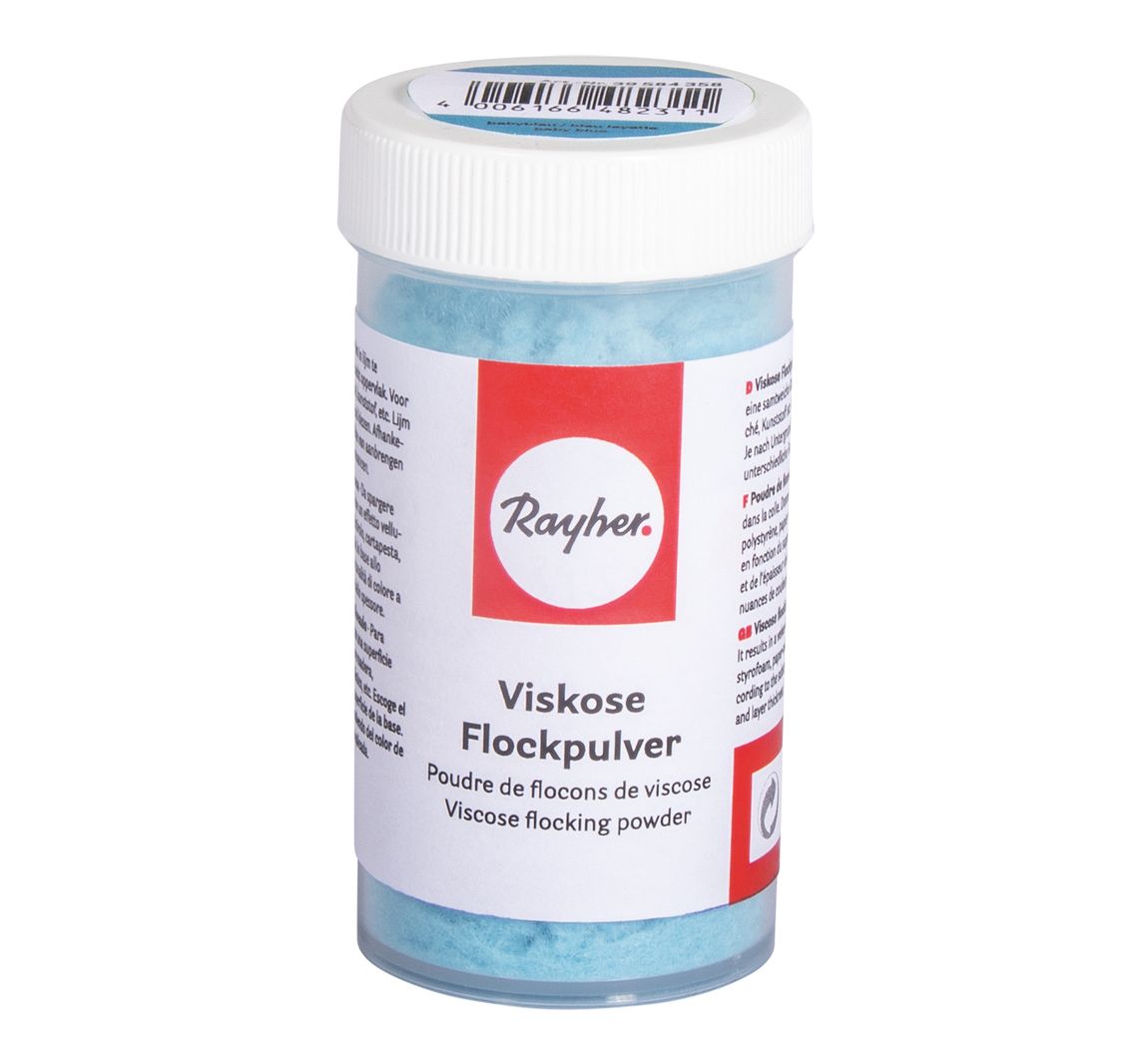 Viskose Flockpulver mit Streueinsatz, 8 g - Babyblau
