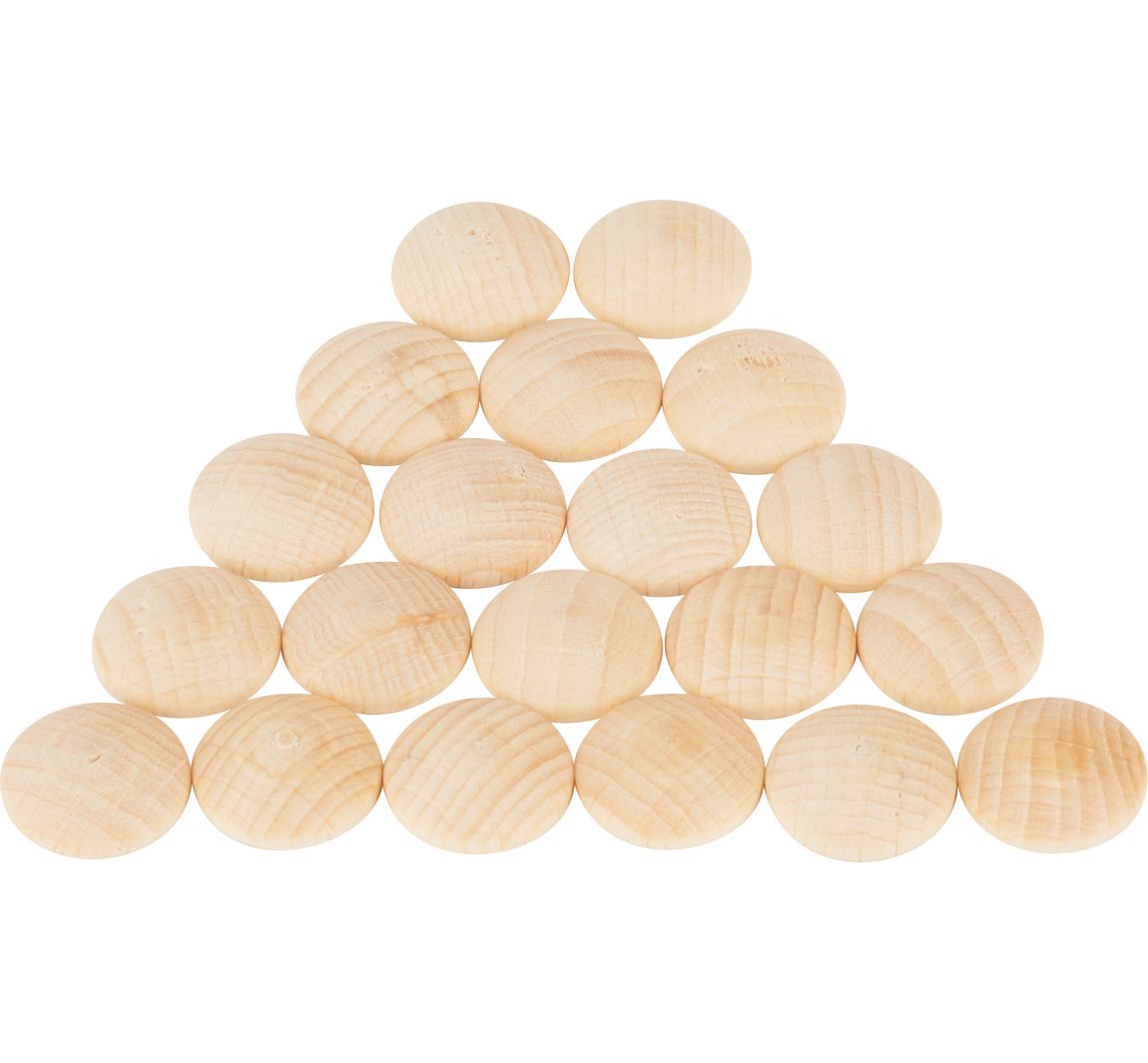 Holzplatinen, gewölbt - Ø 15 mm, 20 Stück