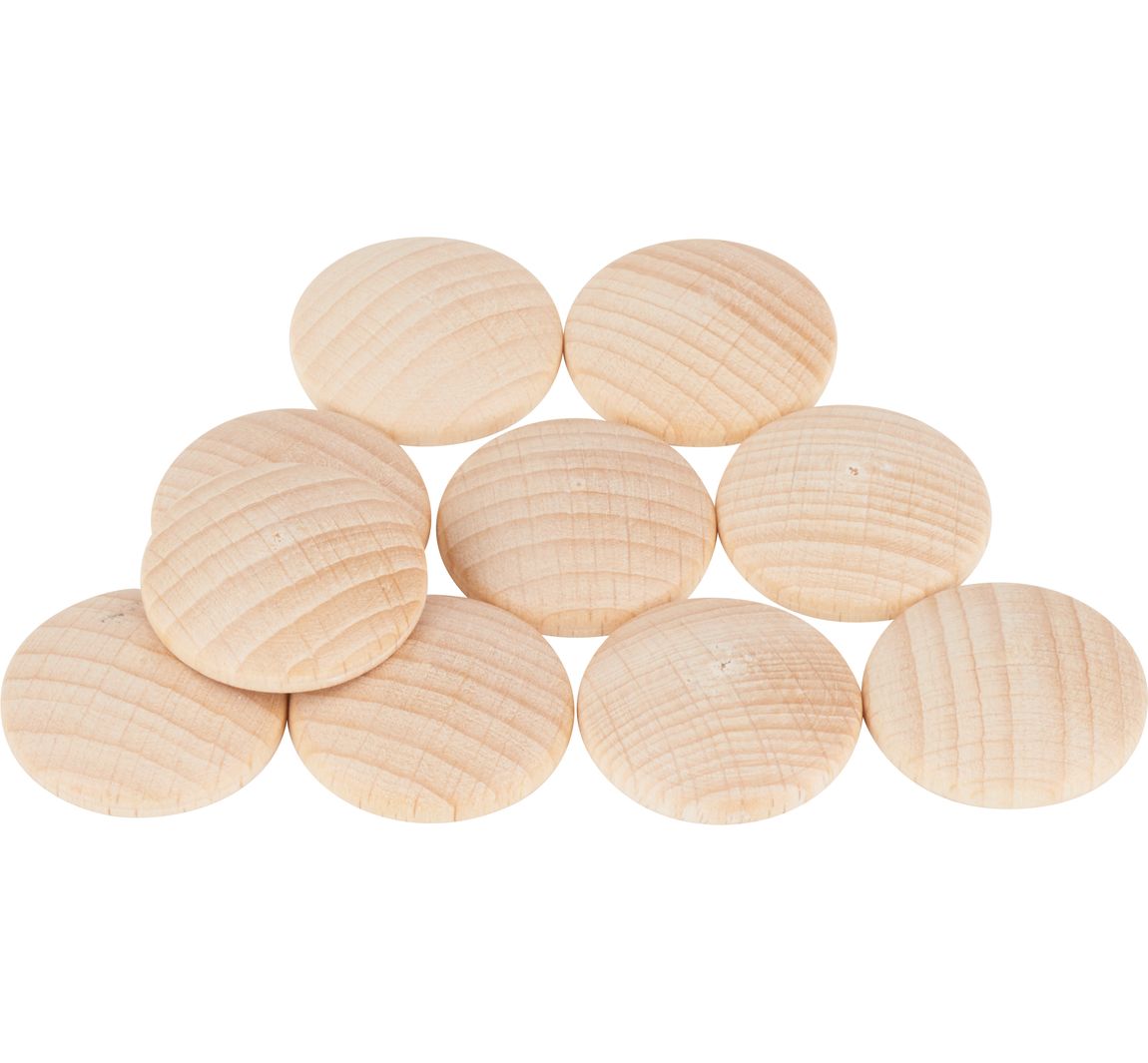 Holzplatinen, gewölbt - Ø 25 mm, 10 Stück