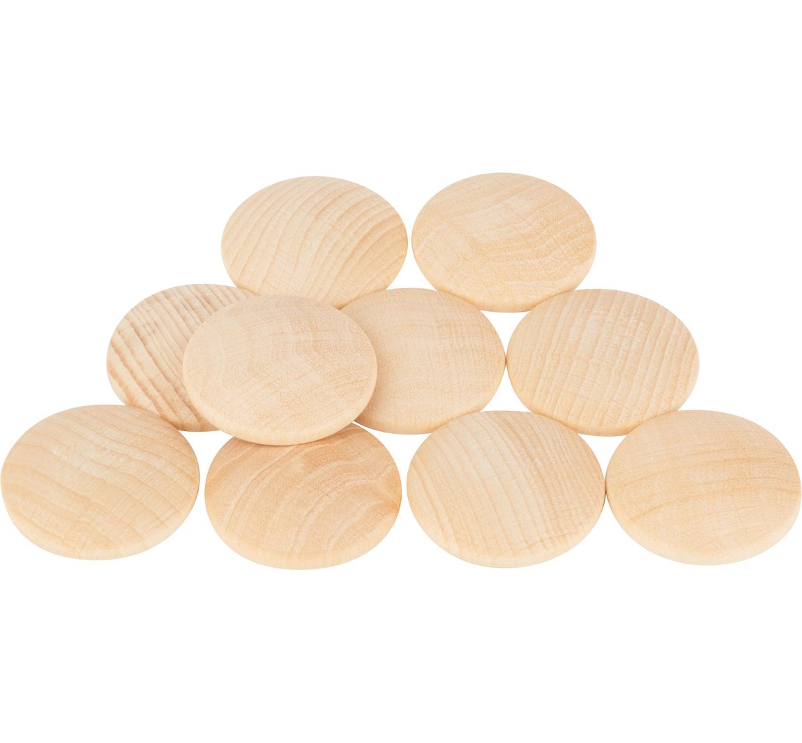 Holzplatinen, gewölbt - Ø 30 mm, 10 Stück