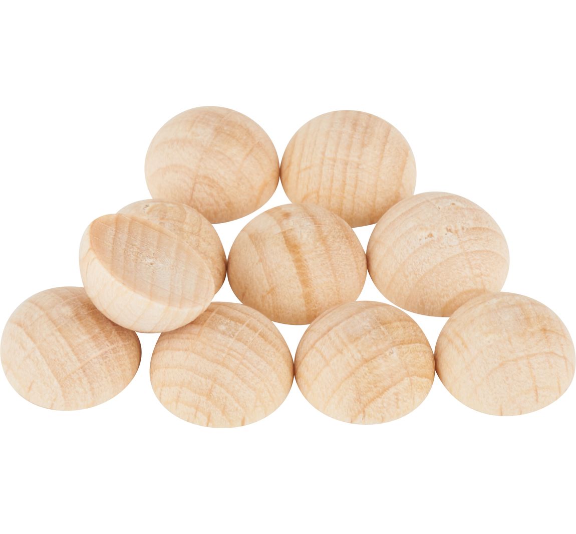 VBS Holz-Halbkugeln ohne Bohrung, 10 Stück - Ø 10 mm