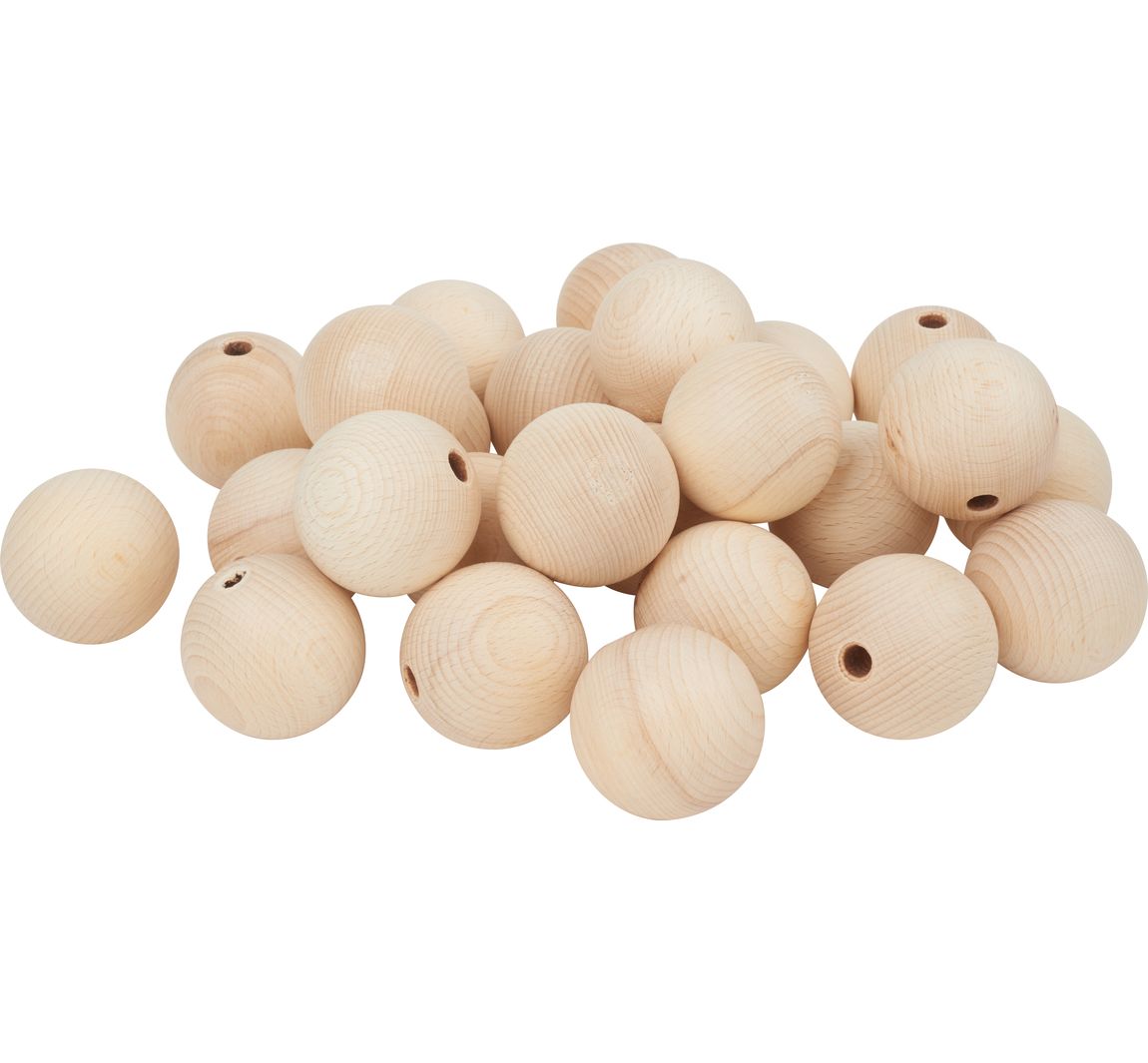 Holzkugeln halbgebohrt, Ø 50 mm - 25 Stück