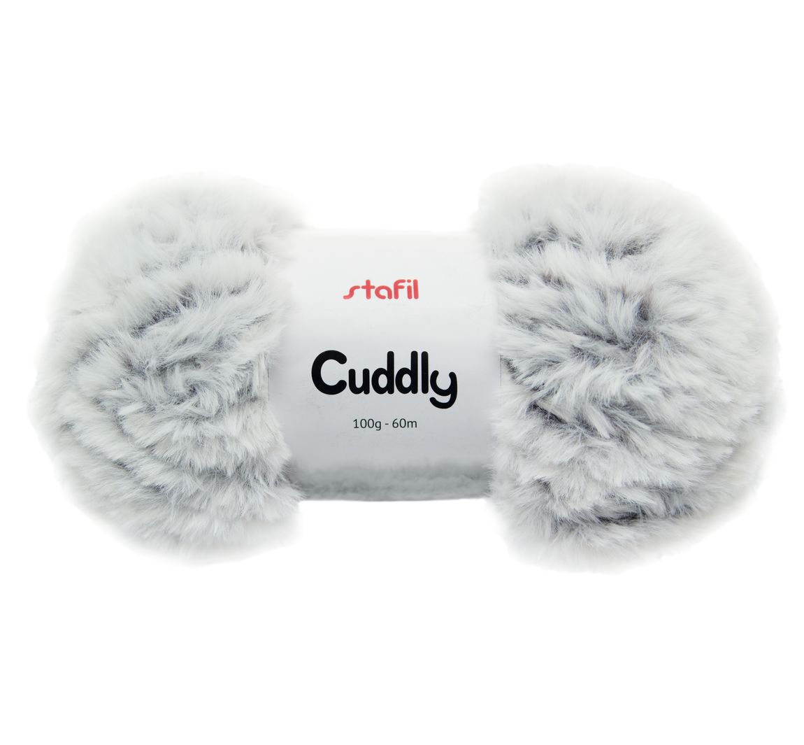 Wolle "Cuddly" - Weiß/Schwarz-Melange