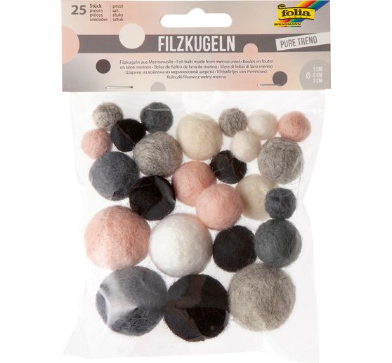 Filzkugeln, 25 Stück