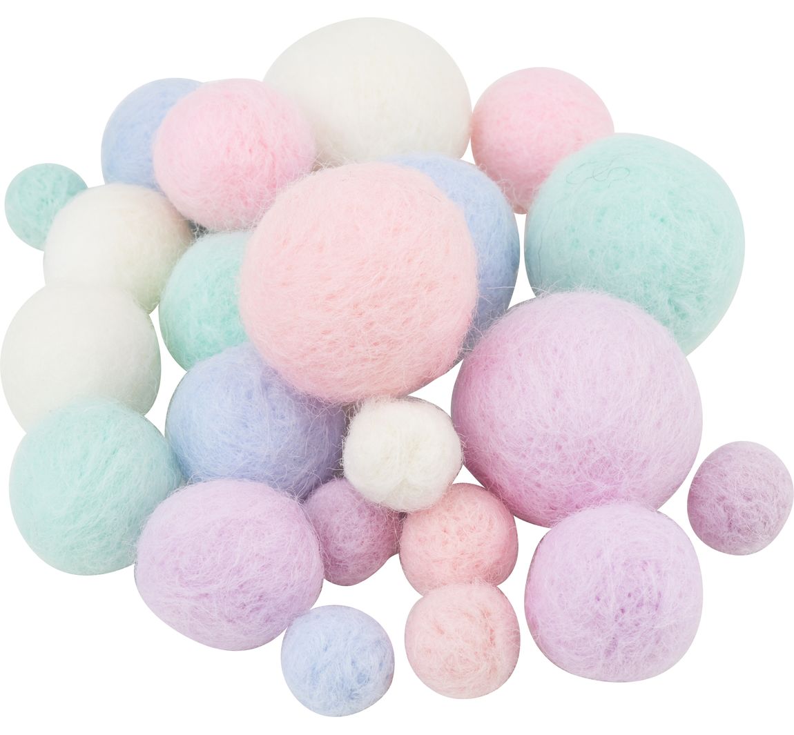 Filzkugeln, 25 Stück - Ice Dream