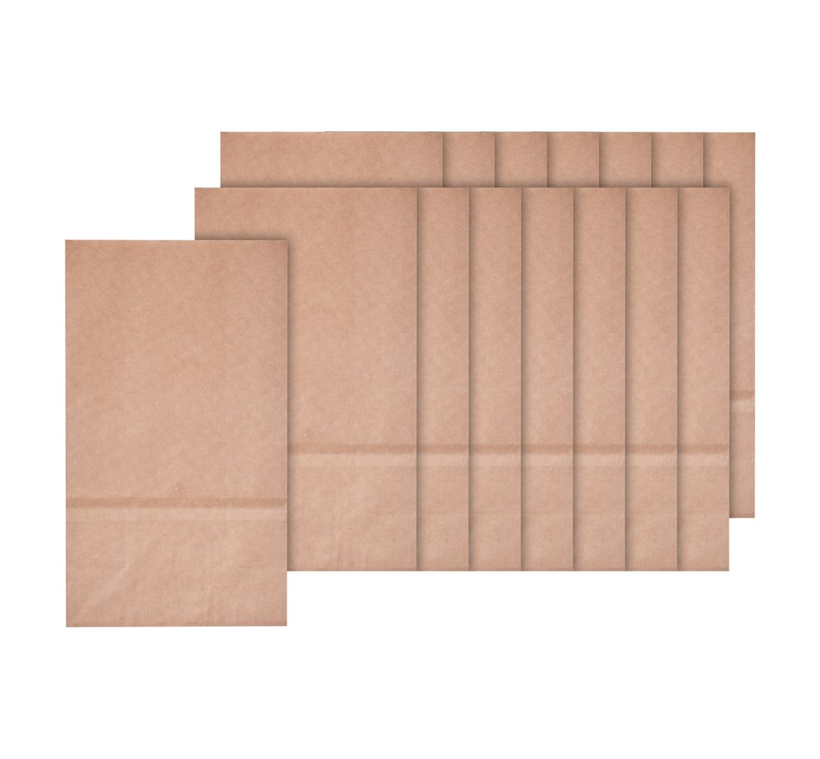 Papiertüten mit Blockboden aus Kraftpapier, 15 Stück - 21 x 12 x 6 cm