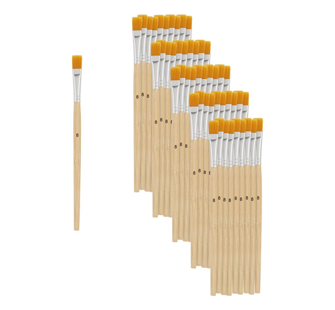 VBS Flachpinsel Synthetikhaar "Größe 8", 50 Stück