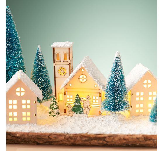 VBS Holzbausatz "Kirche mit runder Turmspitze", inkl. LED