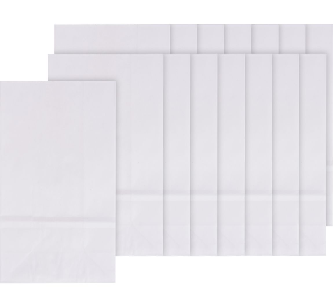 Papiertüten, Blockboden, weiß - 21 x 12 x 6 cm