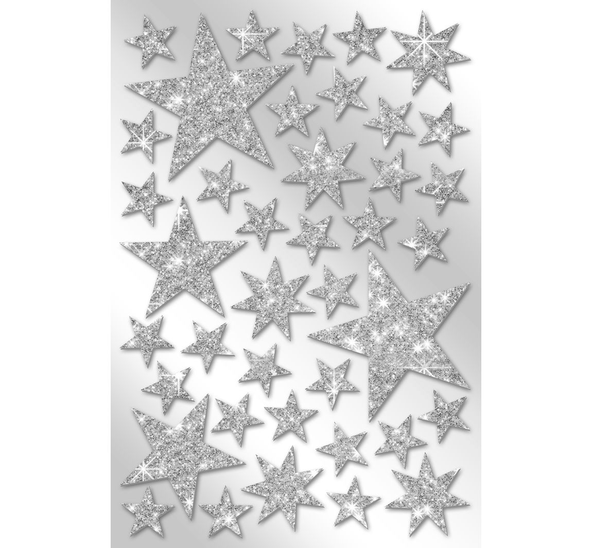 Moosgummi-Sticker "Sterne" - Silber