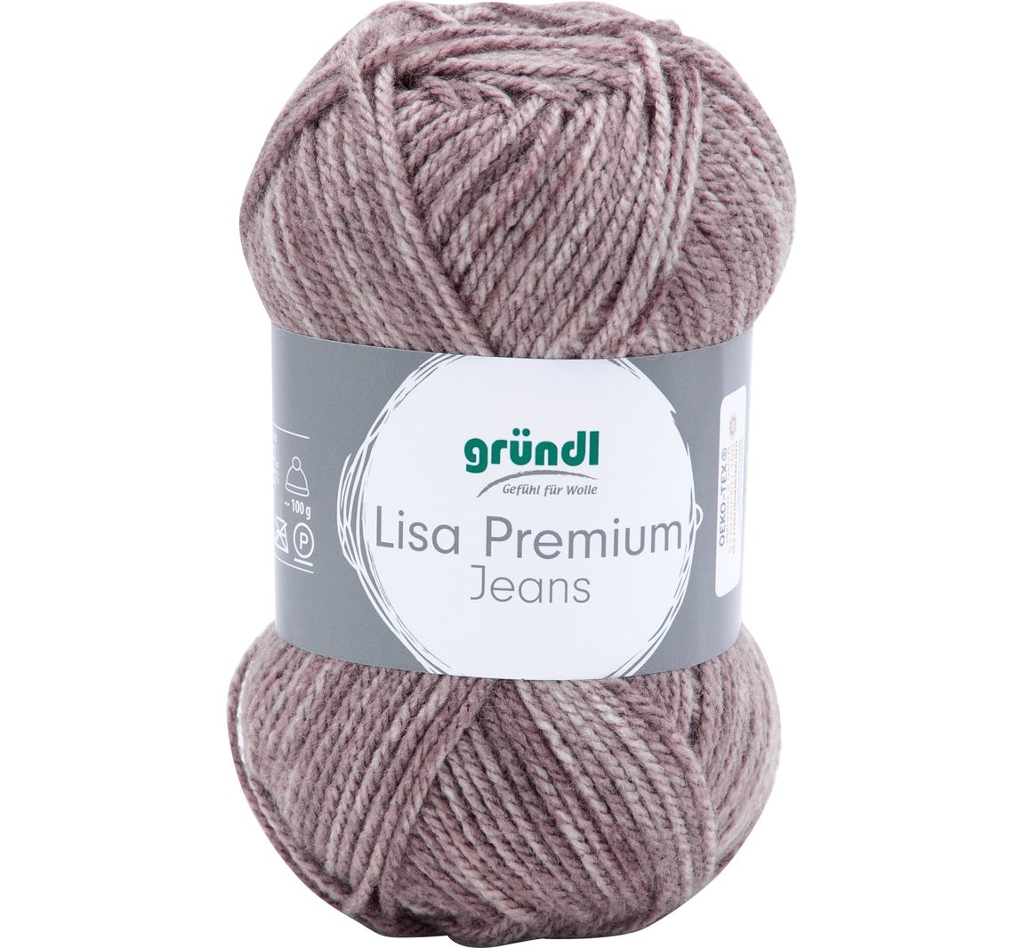 Gründl Wolle "Lisa Premium Jeans" - Grau/Braun-Meliert