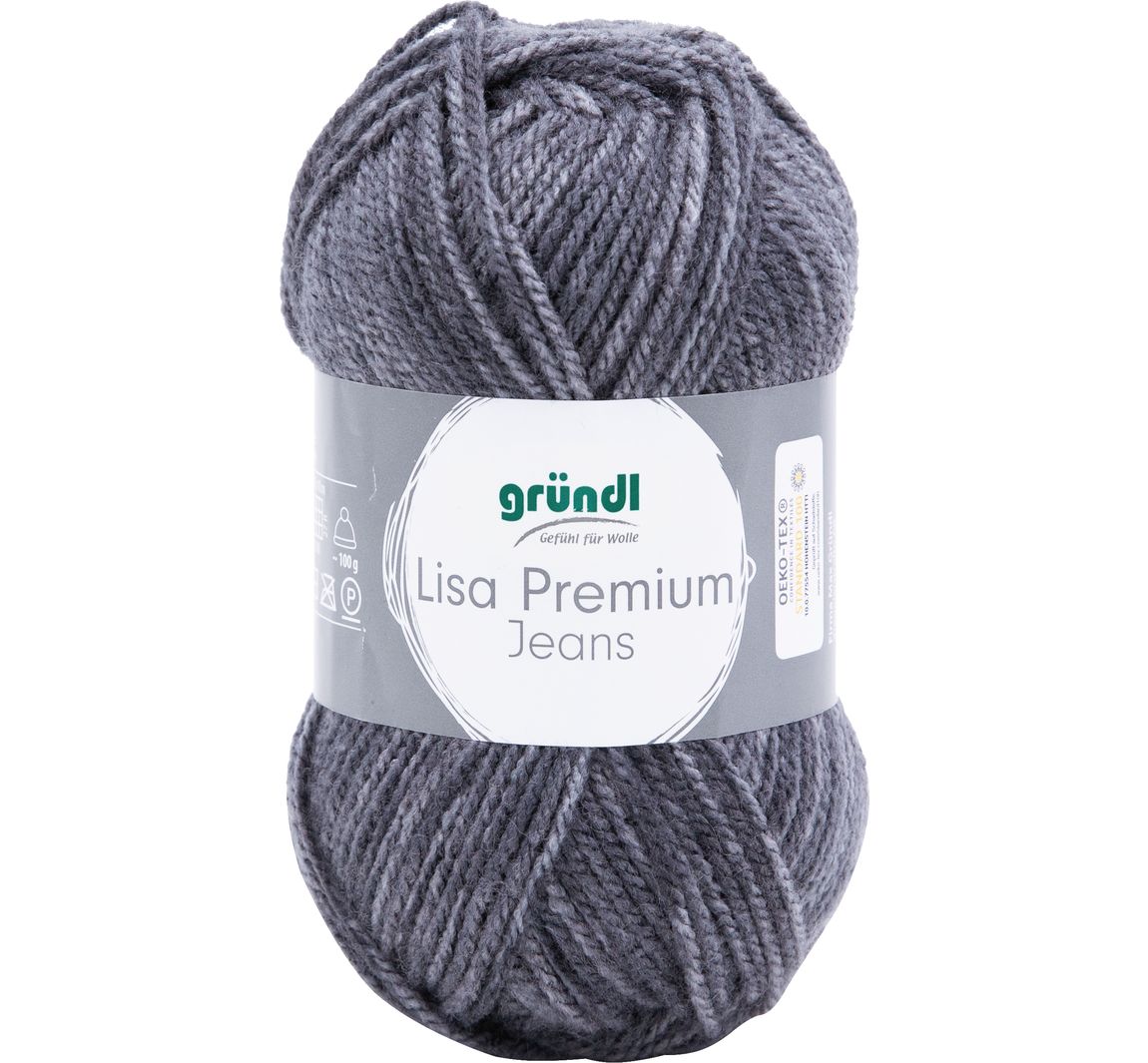 Gründl Wolle "Lisa Premium Jeans" - Schiefergrau-Meliert