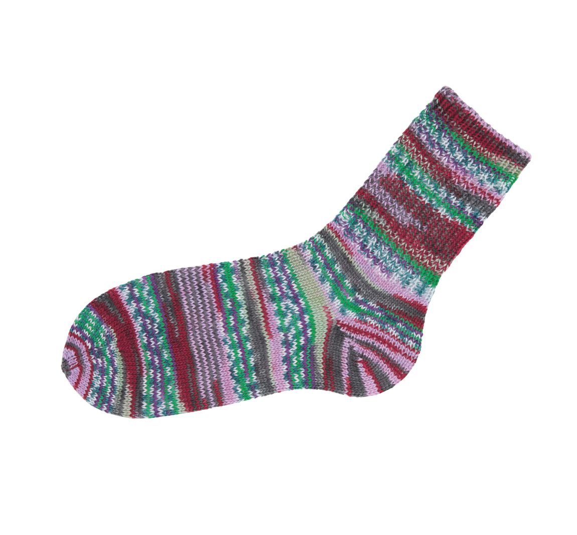Gründl Hot Socks "Lazise" - Tannengrün/Burgund/Apfelgrün/Flieder-Meliert