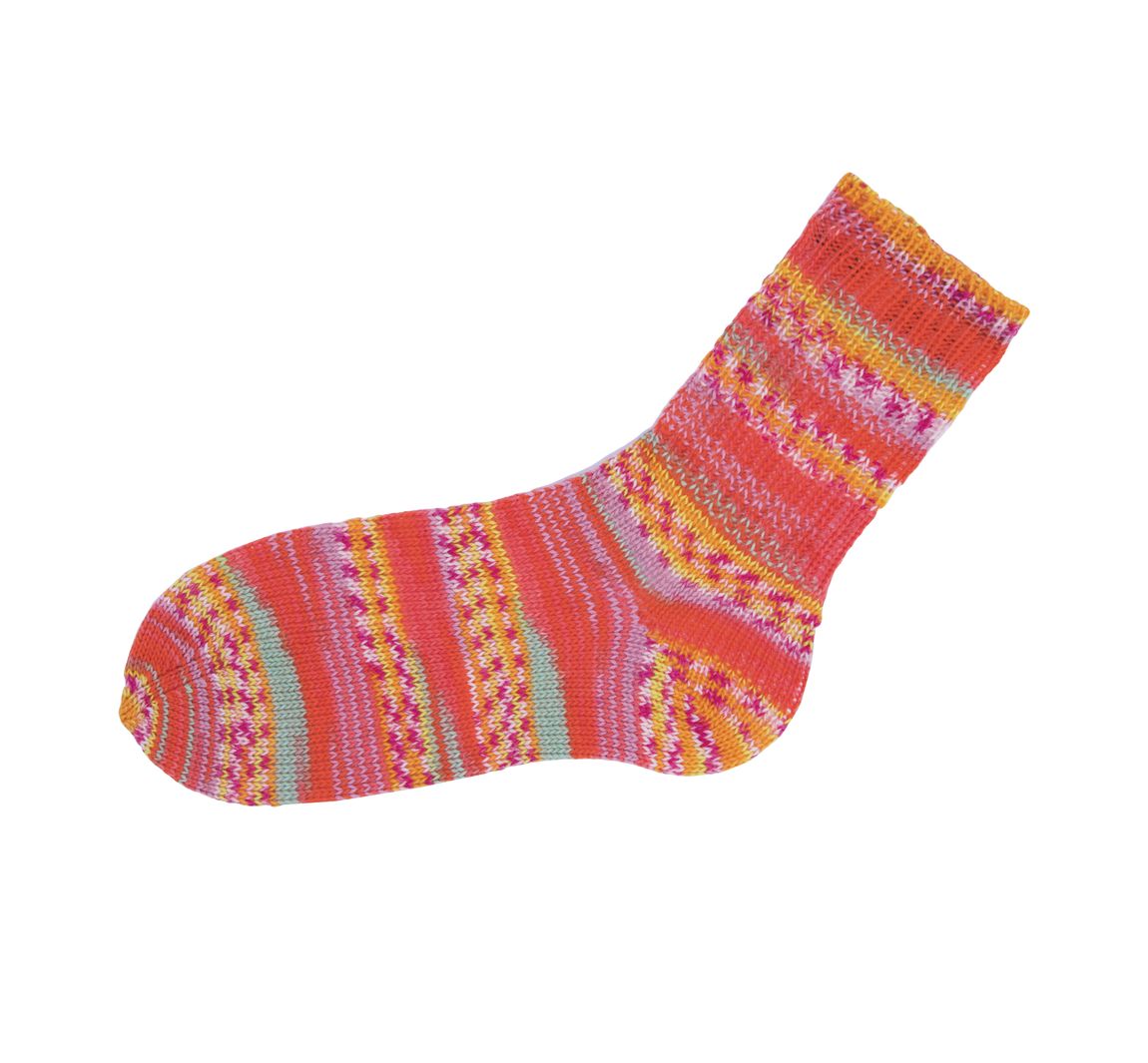 Gründl Hot Socks "Lazise" - Orange/Leuchtgelb/Hellrosa/Malve/Weiß-Meliert