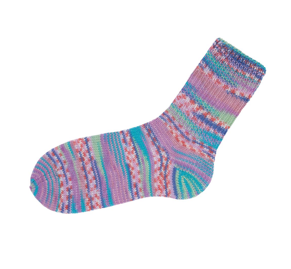 Gründl Hot Socks "Lazise" - Hellrosé/Seegrün/Lind/Koralle/Weiß-Meliert