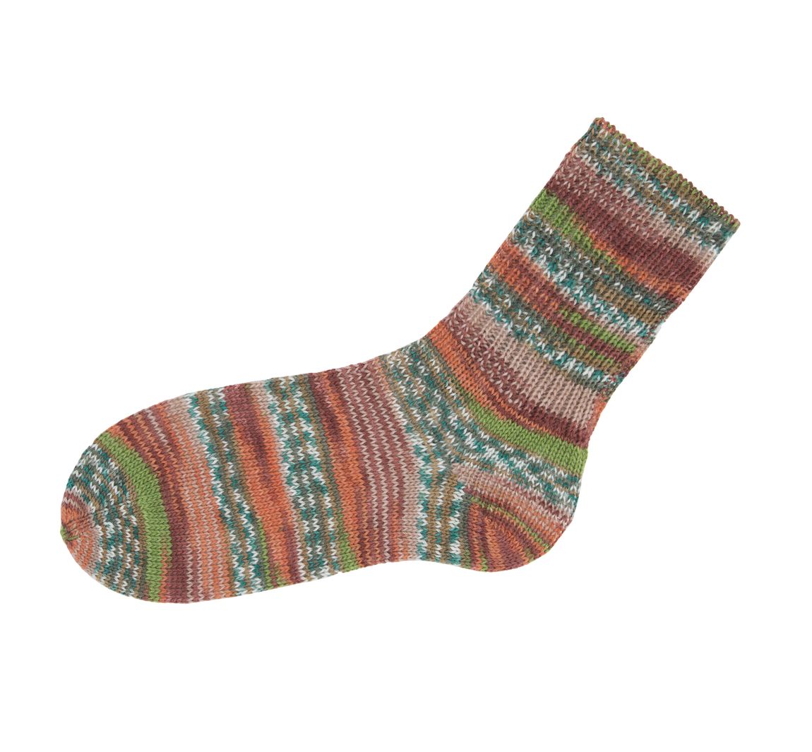 Gründl Hot Socks "Lazise" - Tannengrün/Salatgrün/Rostbraun/Kürbis-Meliert