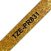 Brother P-touch Premium Schriftband, 12 mm Schwarz auf Glitzer-Gold