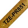 Brother P-touch Premium Schriftband, 24 mm Schwarz auf Glitzer-Gold