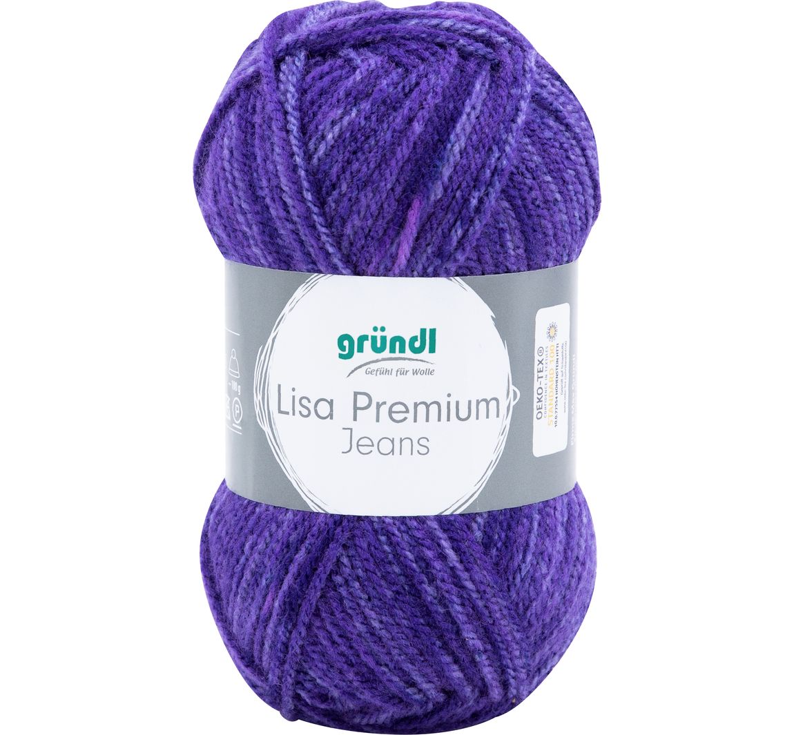 Gründl Wolle "Lisa Premium Jeans" - Violett-Meliert