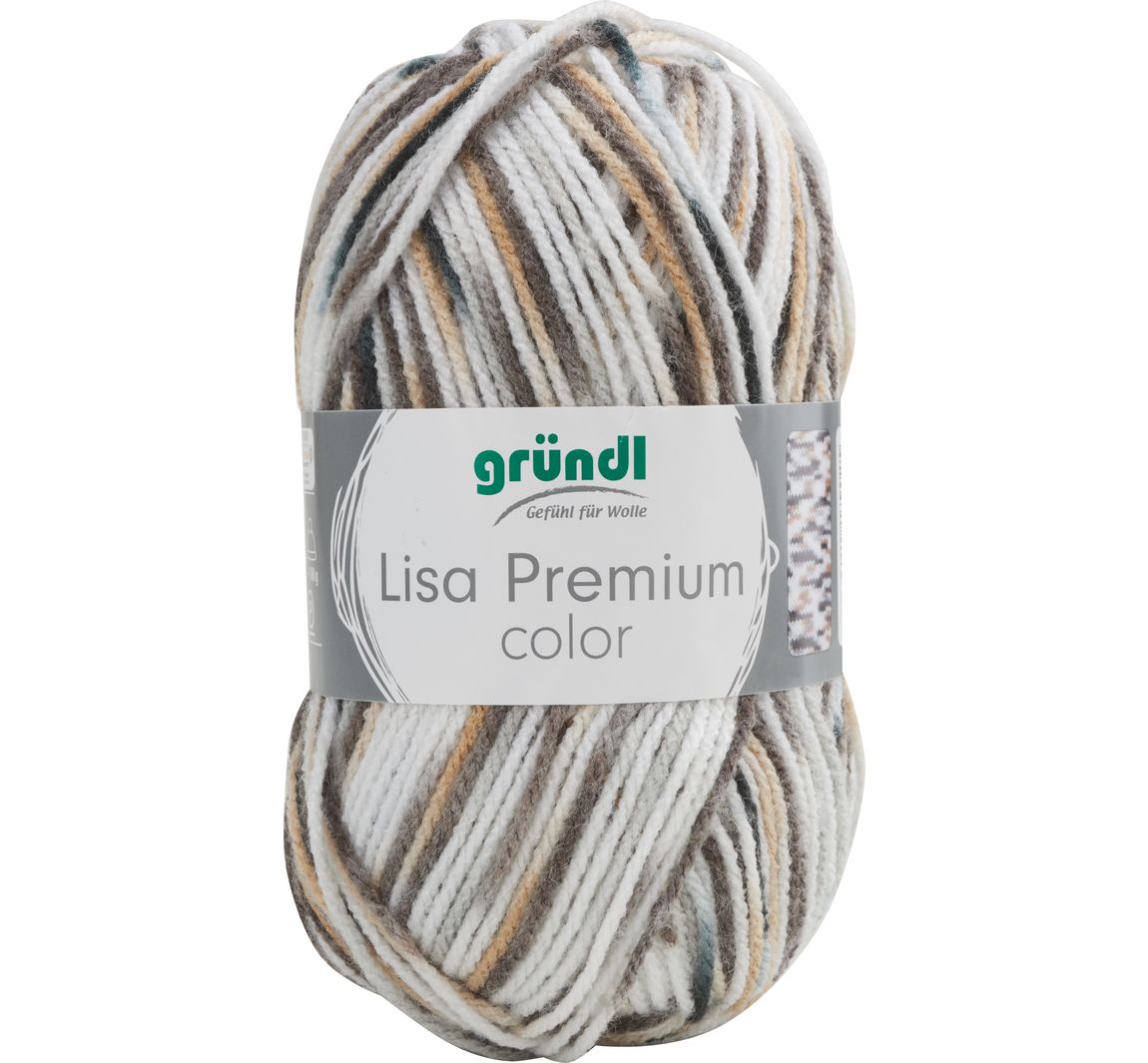 Gründl Wolle "Lisa Premium Color" - Schwarz/Grau/Weiß