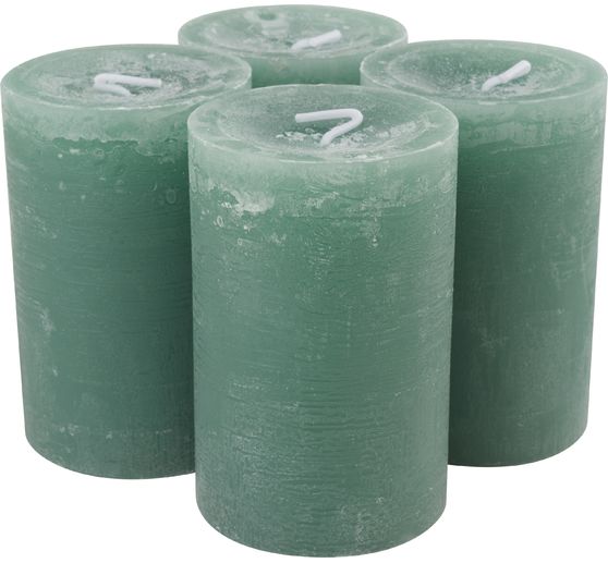 Marble Kerze, durchgefärbt, 4er-Pack