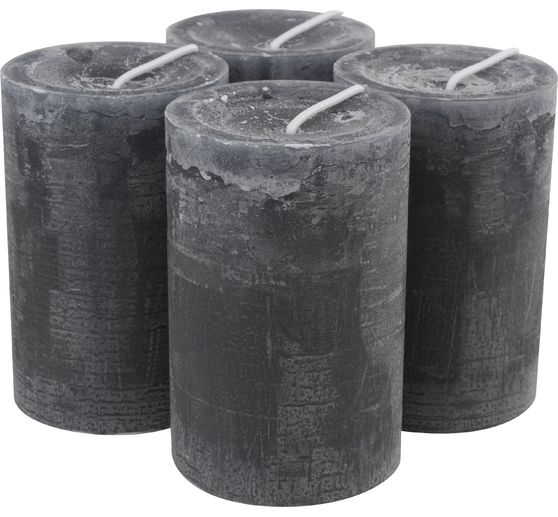 Marble Kerze, durchgefärbt, 4er-Pack